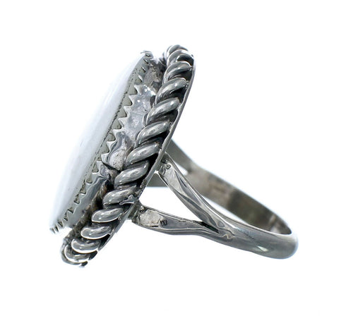Mother of Pearl Navajo Sterling Silver Ring Size 7-1/4 SN20254